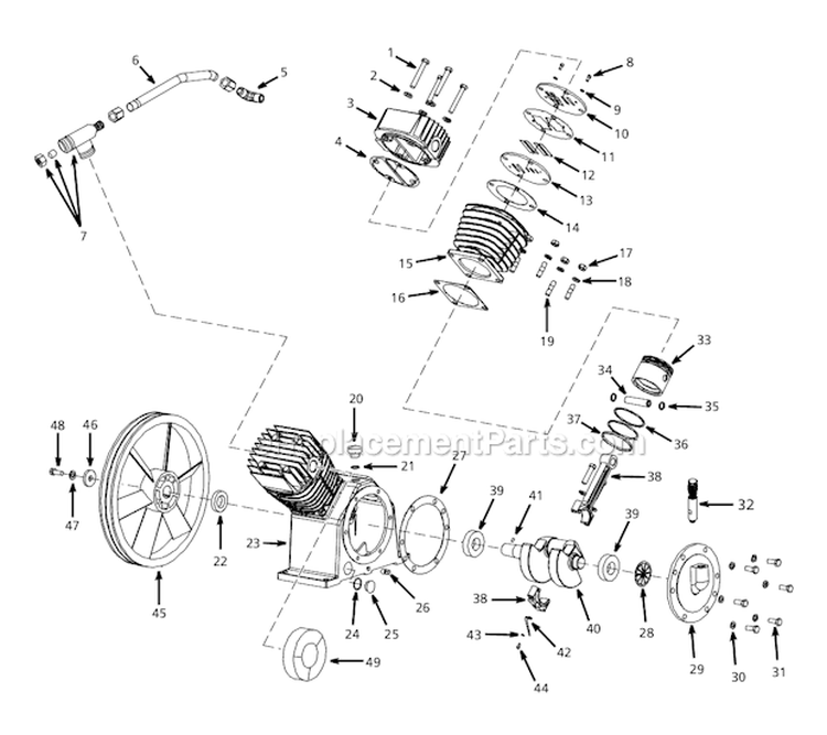 Page B Diagram and Parts List for DP581000 2006 Campbell Hausfeld Compressor